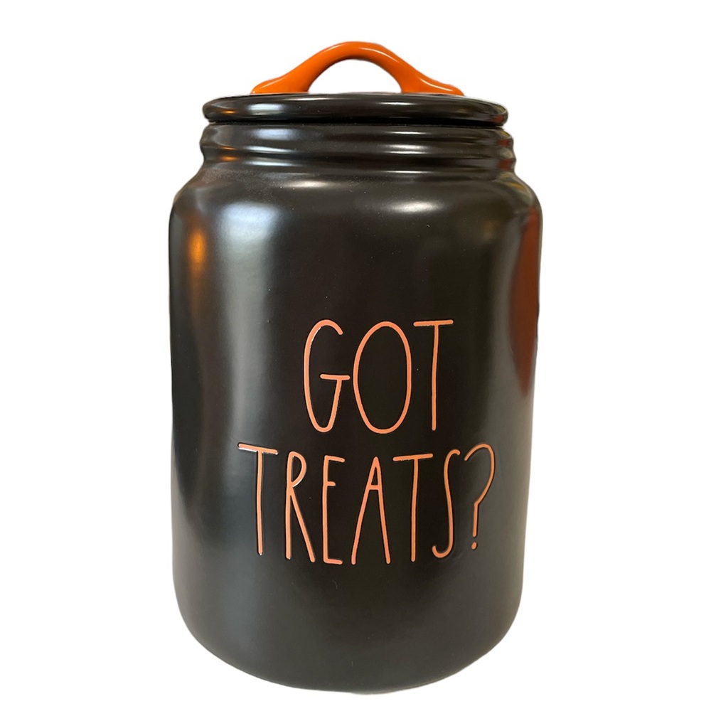 NEW Rae Dunn GOT TREATS? Canister w/Lid and Loop Handle 🍭🍭🍭